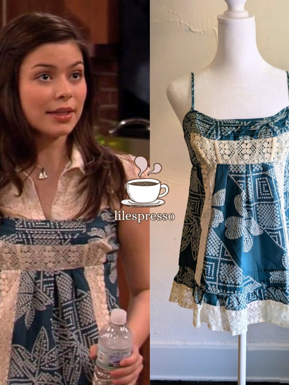 BCBGmaxazria silk crochet trim tank top ASO carly shay icarly (XS)